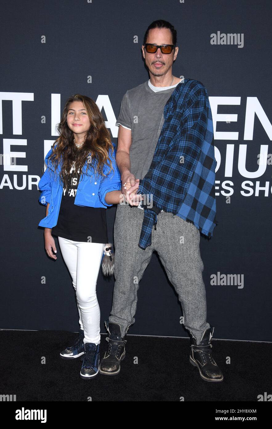 Chris Cornell and Toni Cornell attending the Saint Laurent event held at the Hollywood Palladium in Los Angeles, California. Stock Photo
