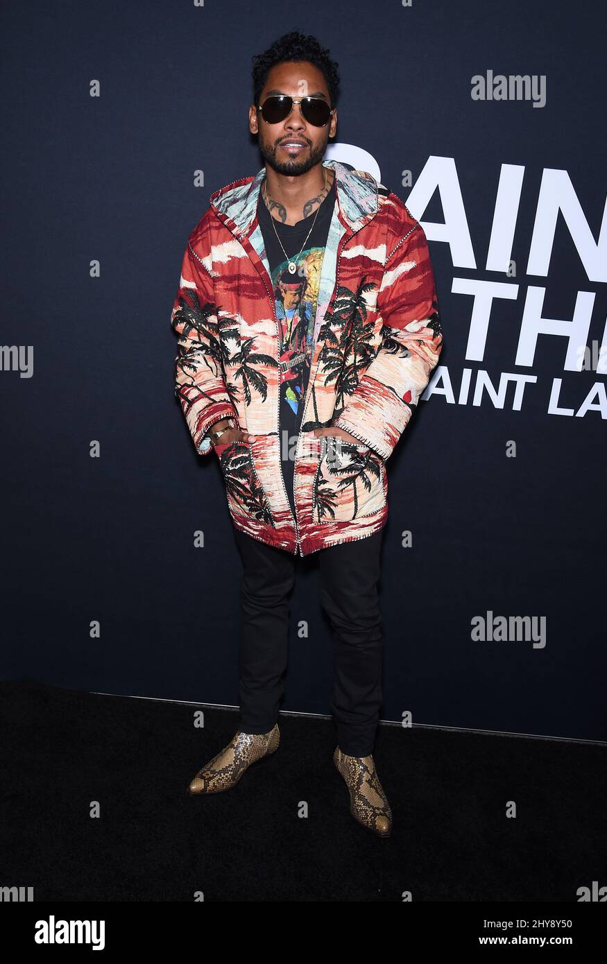Miguel attending the Saint Laurent event held at the Hollywood Palladium in Los Angeles, California. Stock Photo