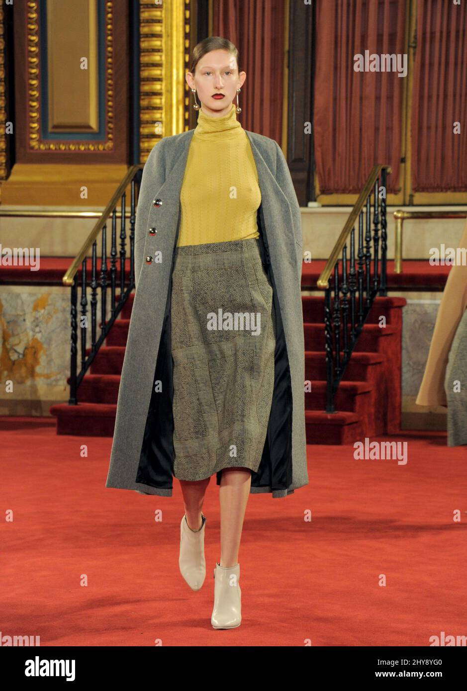 Model attending the Creatures of the Wind Fall 2016 Collection held at the Masonic Lodge in New York. Stock Photo