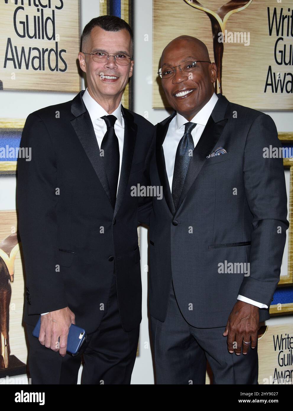 Paris Barclay and husband Christopher attending the 2016 Writers Guild