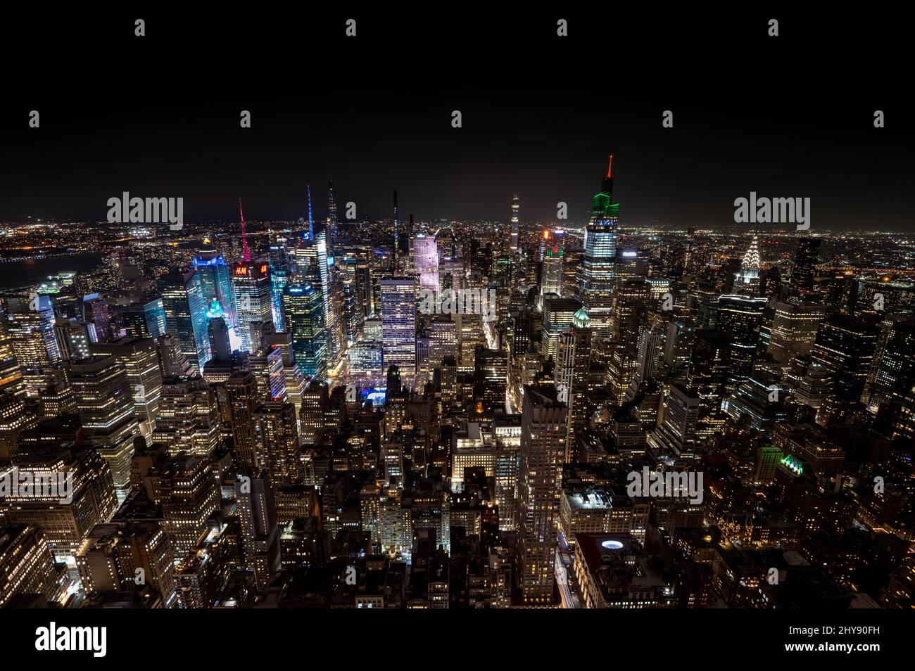 New York night skyline from the Empire State Building Stock Photo - Alamy