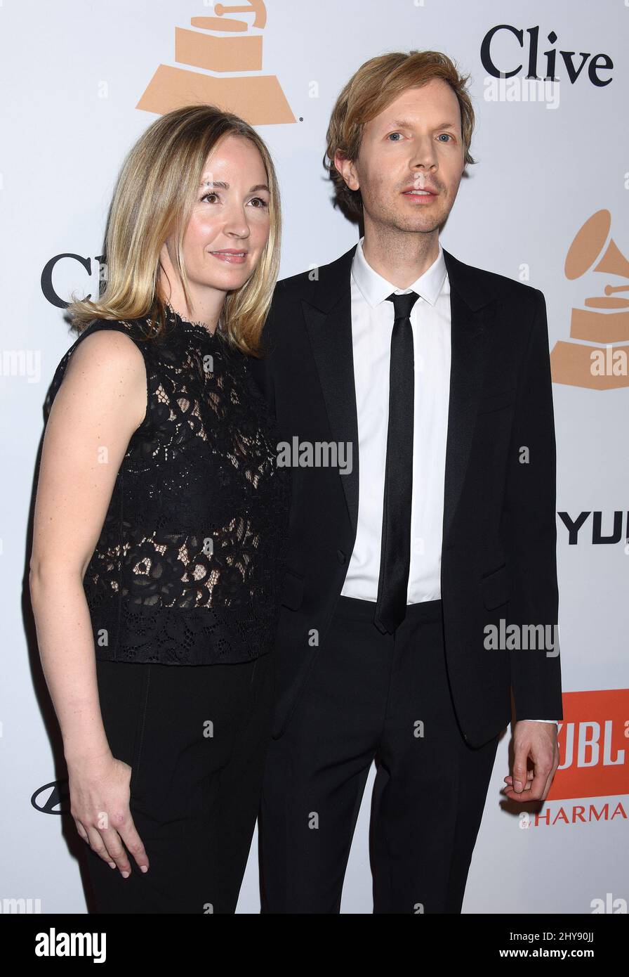 Marissa Ribisi and Beck attends the 2016 Pre-GRAMMY Gala and Salute to Industry Icons honoring Irving Azoff at The Beverly Hilton Hotel in Beverly Hills, Los Angeles, CA, USA on February 14, 2016. Stock Photo