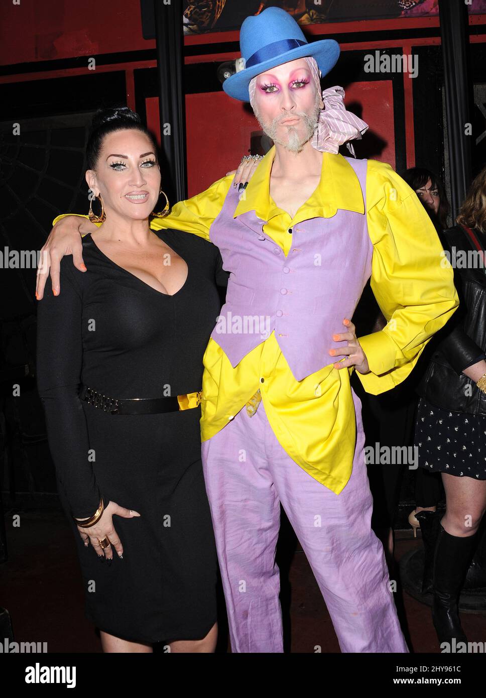 Michelle Visage (left) and Mathu Andersen attend RuPaul's Drag Race Season 8 Premiere held at the Mayan Theatre Stock Photo
