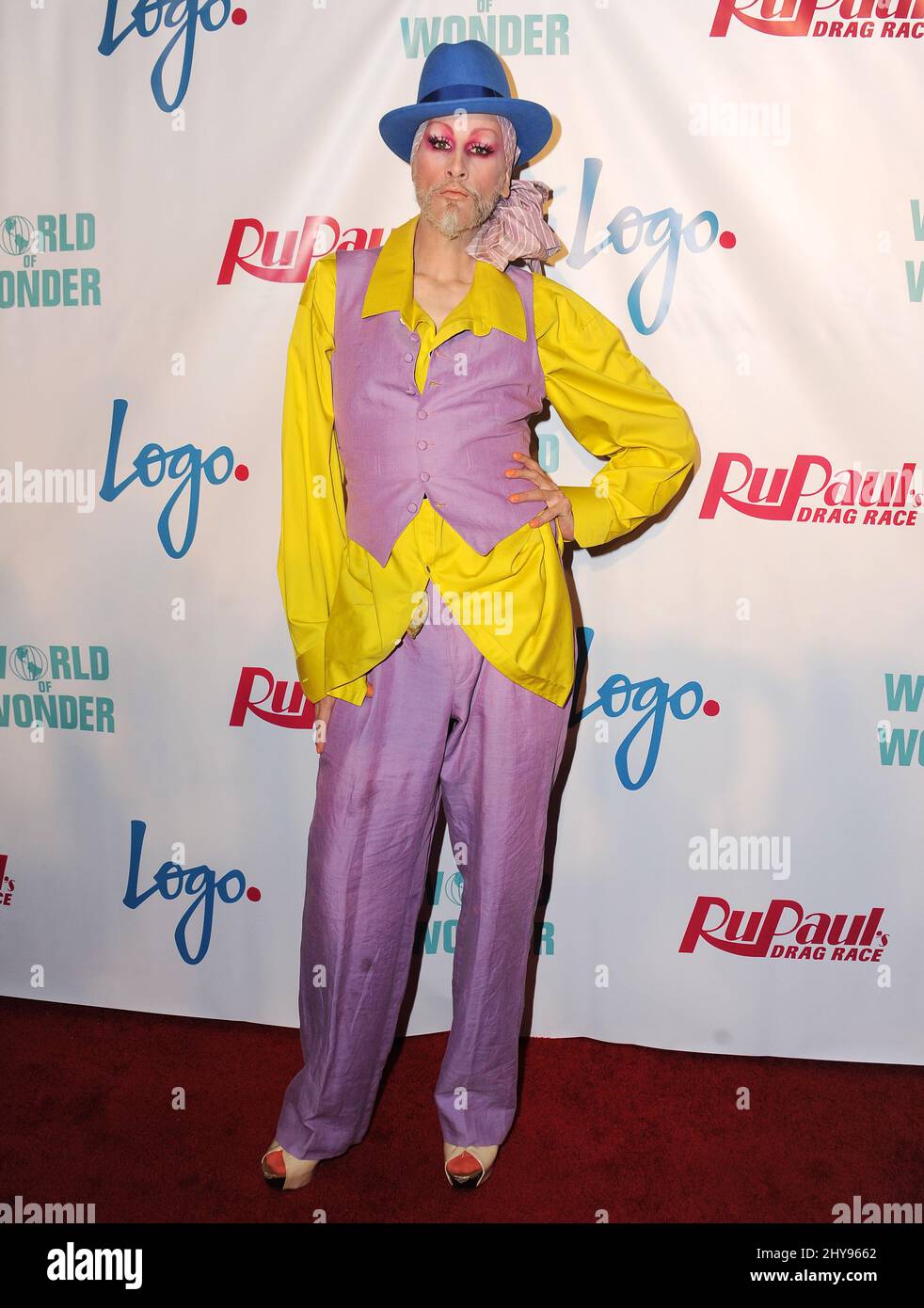 Mathu Andersen attends RuPaul's Drag Race Season 8 Premiere held at the Mayan Theater Stock Photo