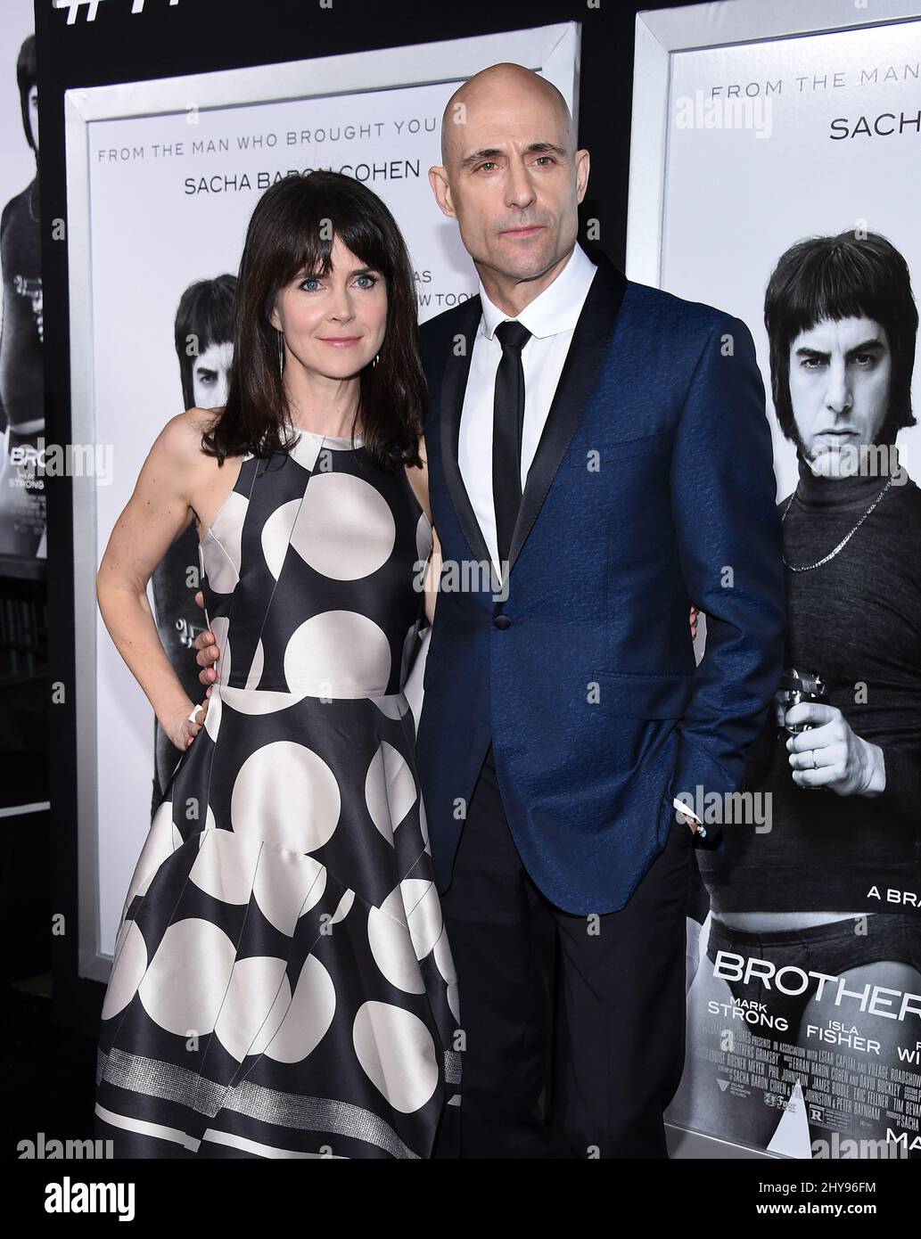 Mark Strong & Liza Marshall attends 'The Brothers Grimsby' Los Angeles Premiere held at the Village Theatre. Stock Photo