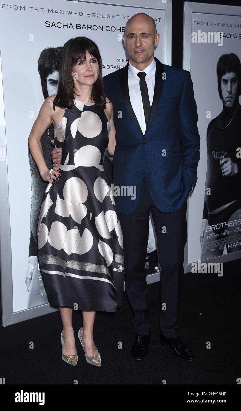 Mark Strong & Liza Marshall attends 'The Brothers Grimsby' Los Angeles Premiere held at the Village Theatre. Stock Photo