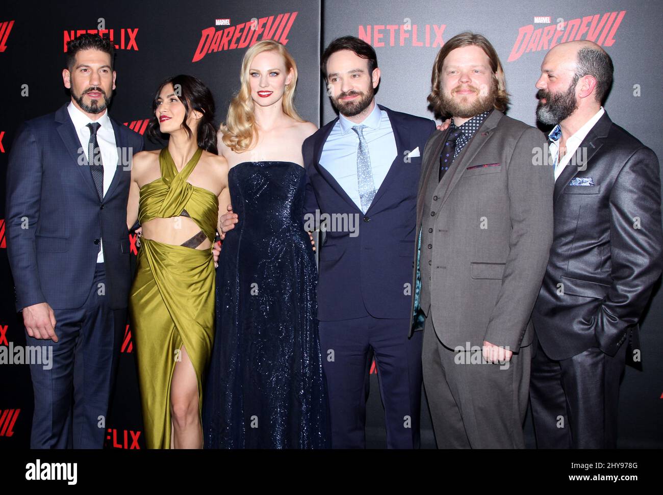 Deborah Ann Woll, Charlie Cox, Elden Henson and Geoffrey Cantor 'Daredevil' Season 2 Premiere Held at the AMC Loews Lincoln Square 13 on February 25, 2016. Stock Photo
