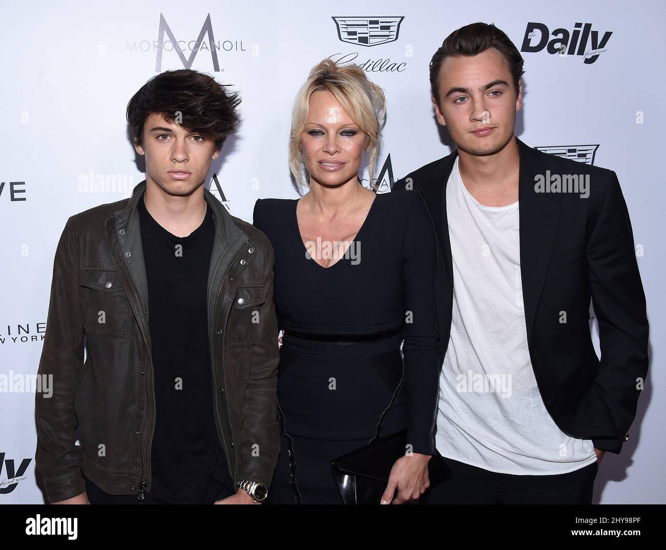 Pamela Anderson, Dylan Lee & Brandon Lee attending the Daily Front Rows