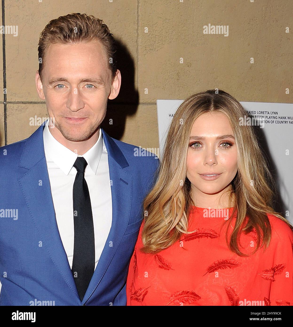 Tom Hiddleston, Elizabeth Olsen arriving for the ''I Saw The Light'' Premiere held at The Egyptian Theatre, Hollywood, Los Angeles. Stock Photo