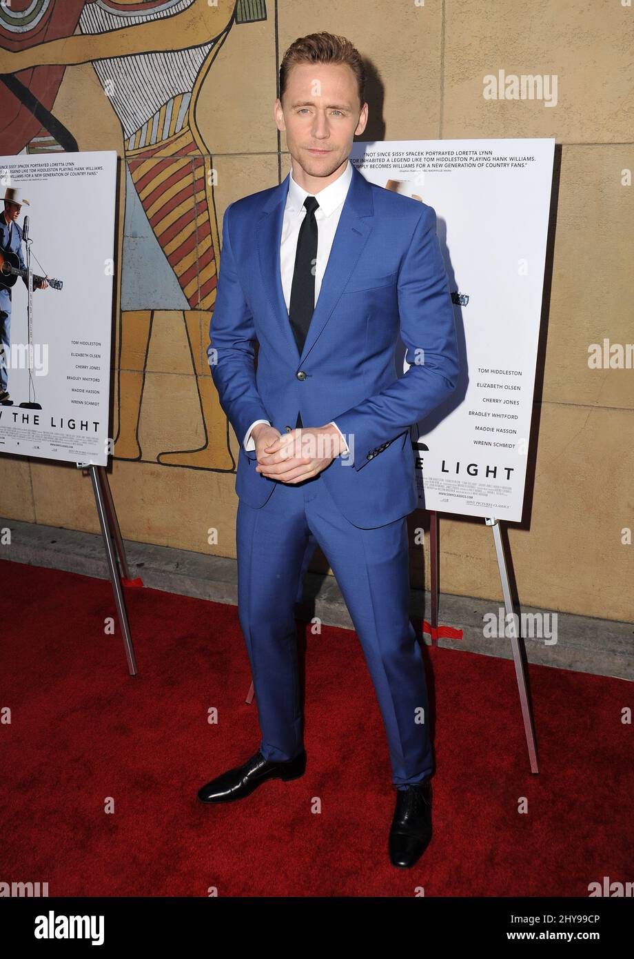 Tom Hiddleston arriving for the ''I Saw The Light'' Premiere held at The Egyptian Theatre, Hollywood, Los Angeles. Stock Photo