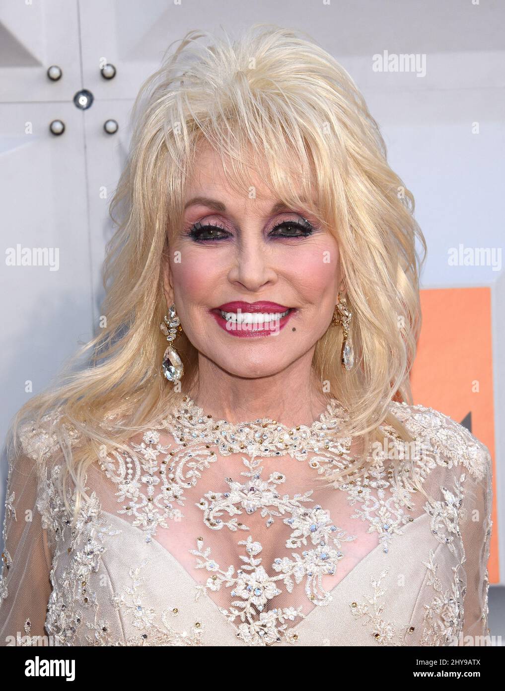Dolly Parton arrives at the 51st annual Academy of Country Music Awards at the MGM Grand Garden Arena on Sunday, April 3, 2016, in Las Vegas. Stock Photo