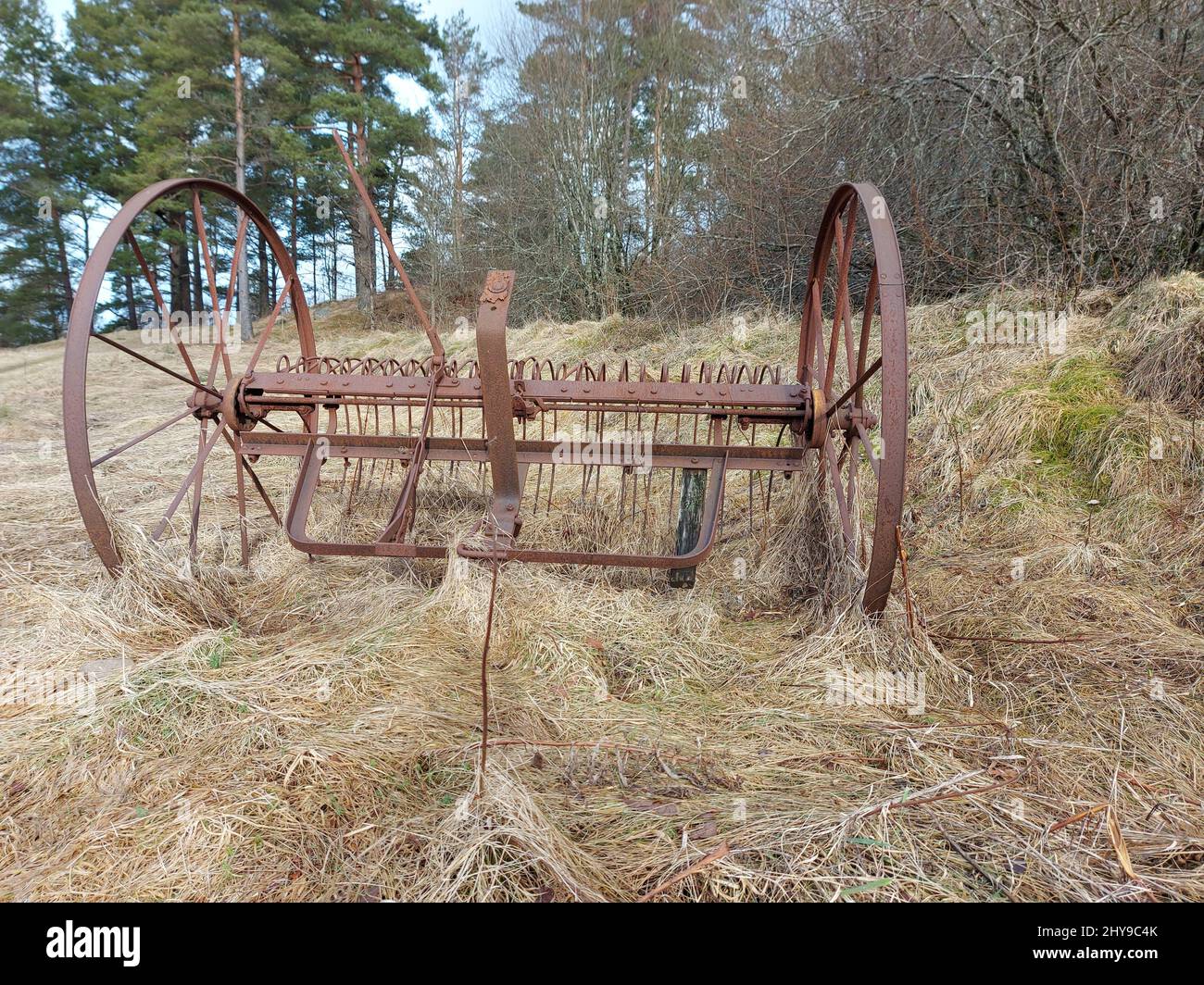 Raque Histórico De Feno Rake Grief Rake Costumava Ser Puxado Por Cavalo  Imagem de Stock - Imagem de usado, velho: 232204351