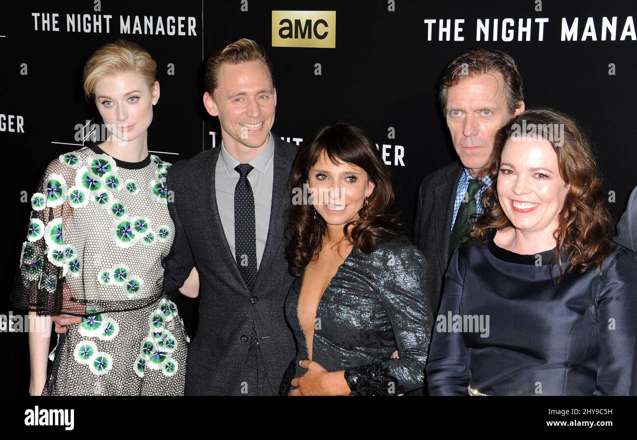 Olivia Colman, Tom Hiddleston, Elizabeth Debicki, Hugh Laurie attending the  premiere of 'The Night Manager' in Los Angeles Stock Photo - Alamy