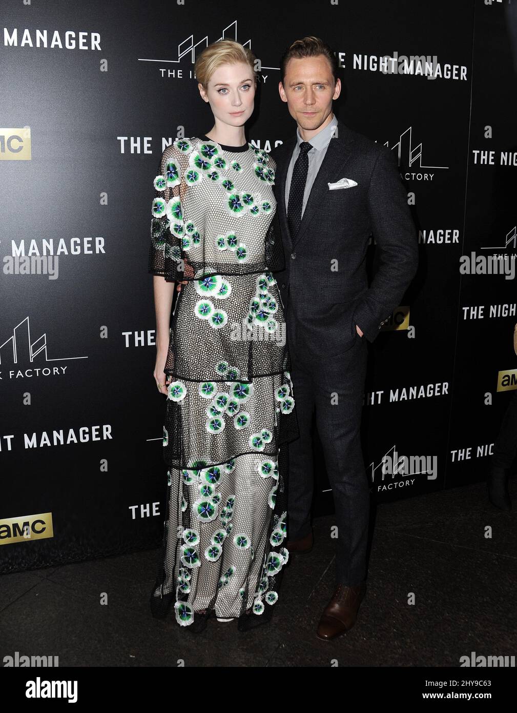 Tom Hiddleston, Elizabeth Debicki attending the premiere of 'The Night