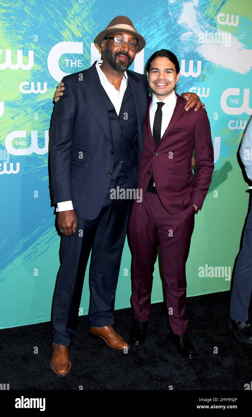 Jesse L. Martin and Carlos Valdes attending The CW Network's 2016 Upfront held at The London Hotel on May 19, 2016. Stock Photo