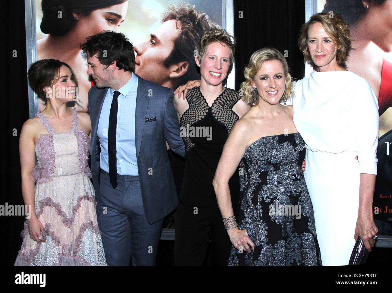 Emilia Clarke, Sam Claflin, Thea Sharrock, Jojo Moyes, Janet McT attending the 'Me Before You' Premiere in New York Stock Photo
