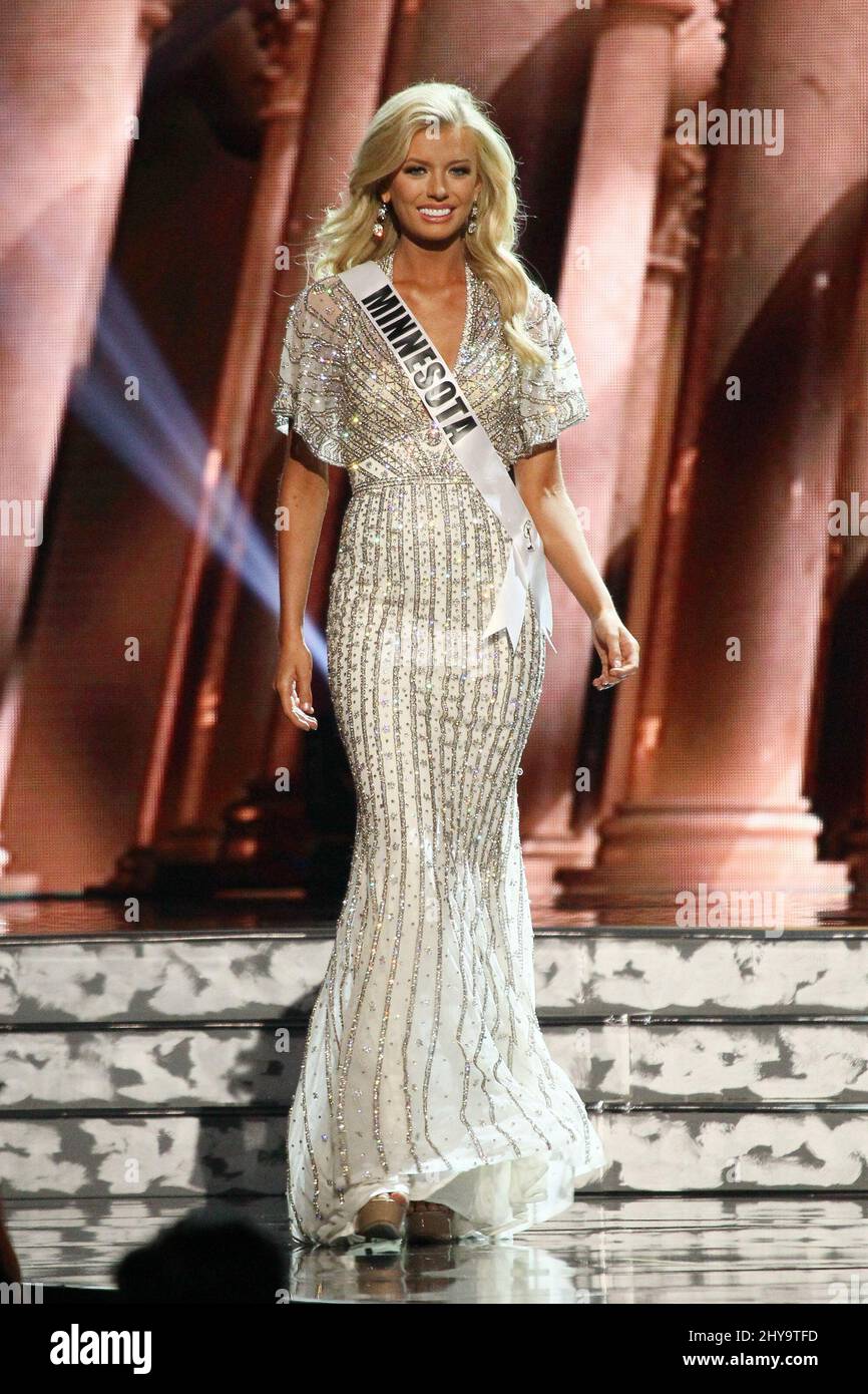 Miss Minnesota USA, Bridget Jacobs on stage during the 2016 MISS USA Pageant Preliminary Competition, T-Mobile Arena, Las Vegas, NV, on June 1, 2016. Stock Photo