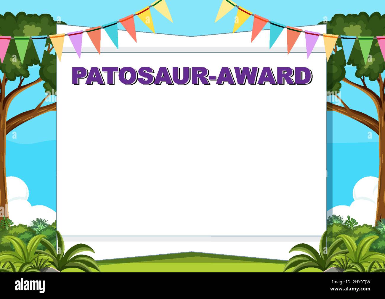 Dinosaur certificate template in cartoon style illustration Stock ...
