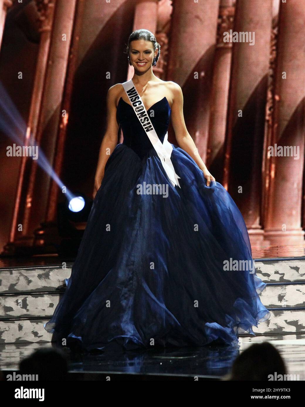 Miss Wisconsin USA, Kate Redeker on stage during the 2016 MISS USA Pageant Preliminary Competition, T-Mobile Arena, Las Vegas, NV, on June 1, 2016. Stock Photo