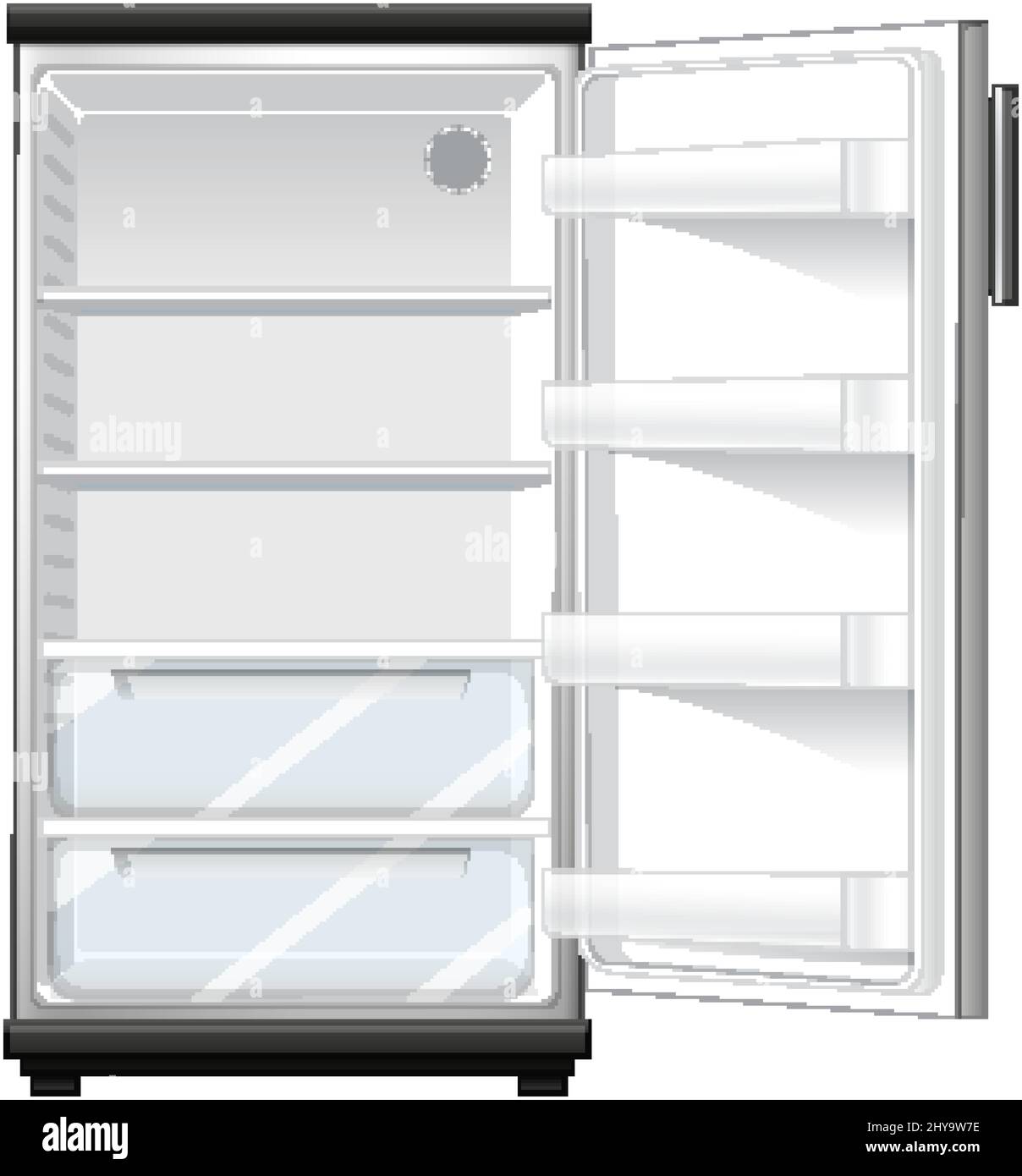 Refridgerator with opened door illustration Stock Vector