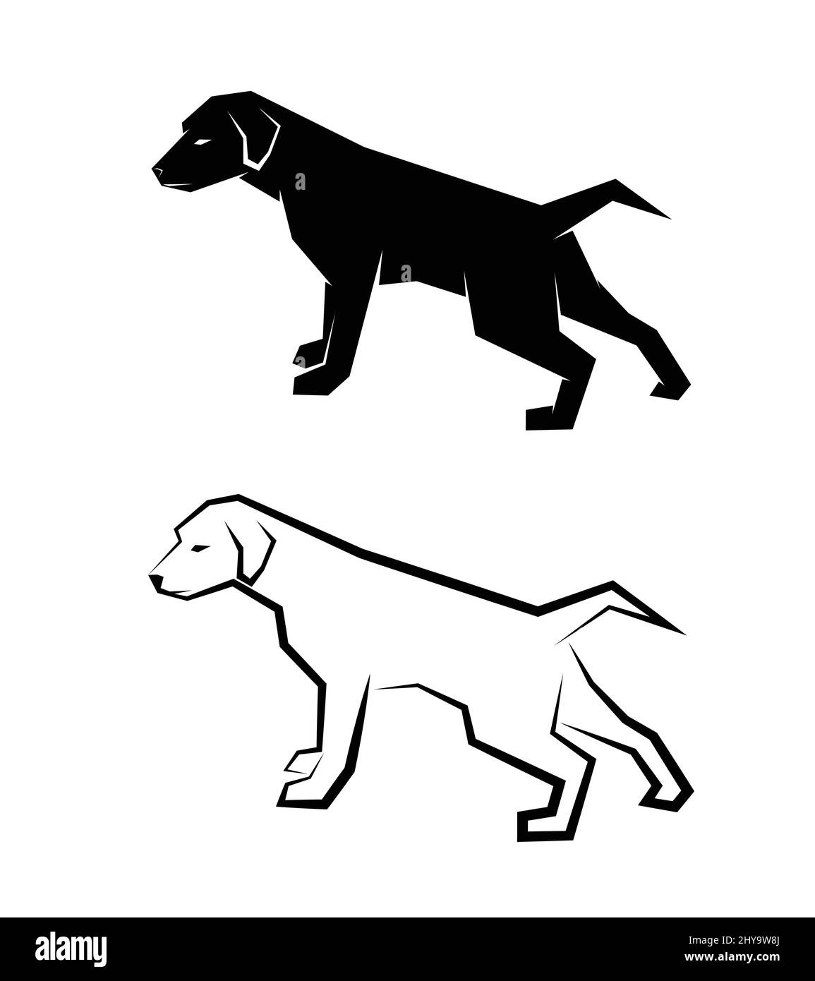 Labrador Simple Vector Image Vector image of a dog labrador on white background. Easy editable ...