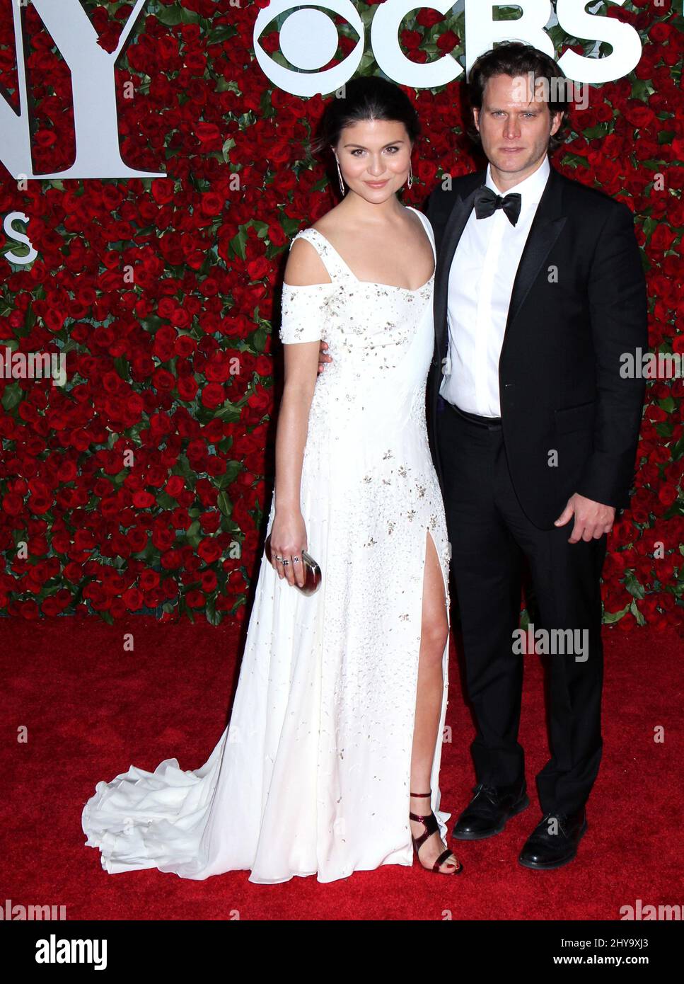 Phillipa Soo and Steven Pasquale attending the 70th Annual Tony Awards in New York. Stock Photo