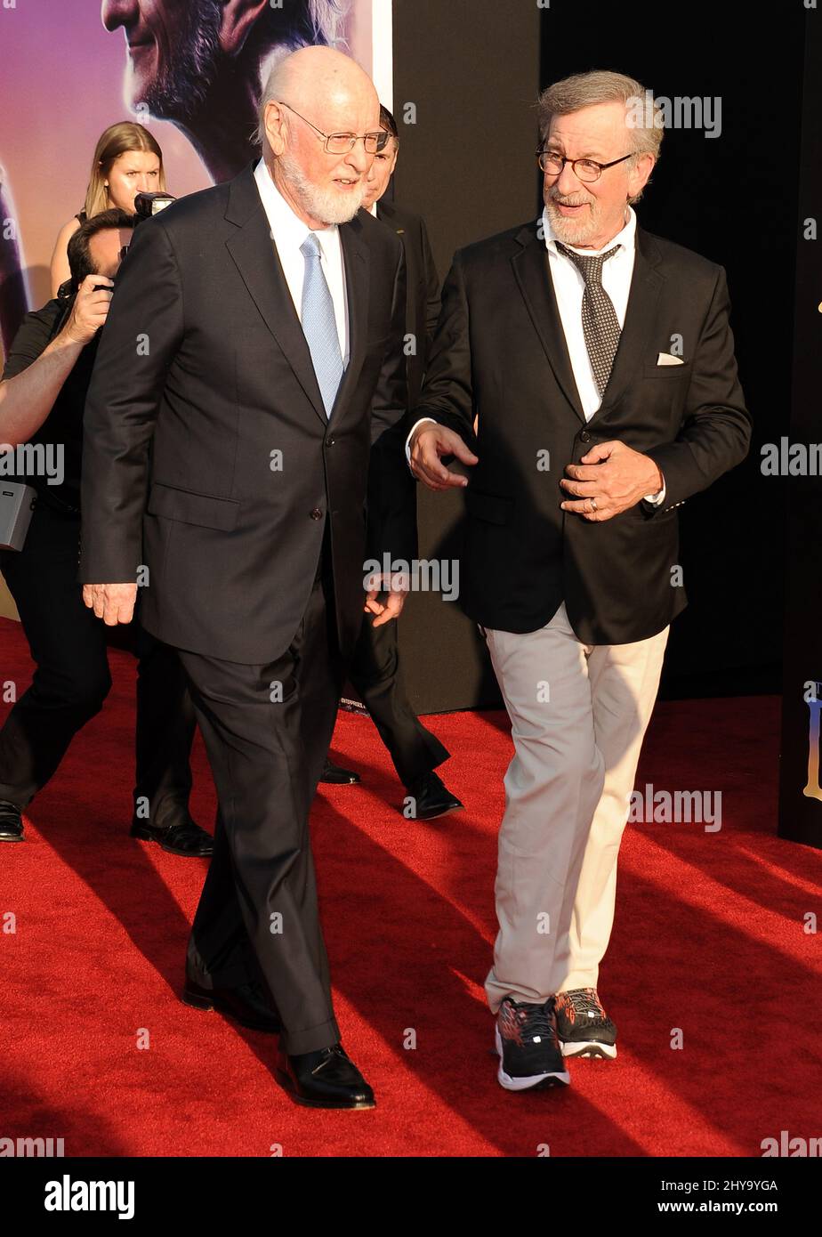 John Williams, Steven Spielberg attending the premiere of 'The BFG' in