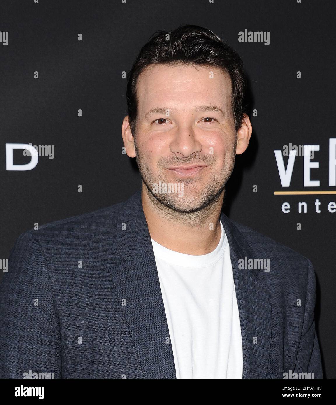 Tony Romo attending the premiere of Undrafted in Los Angeles ...