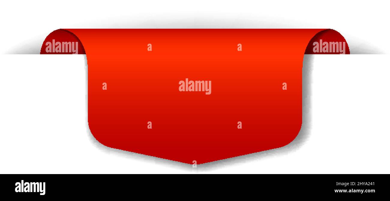 Red banner design on white background illustration Stock Vector Image ...