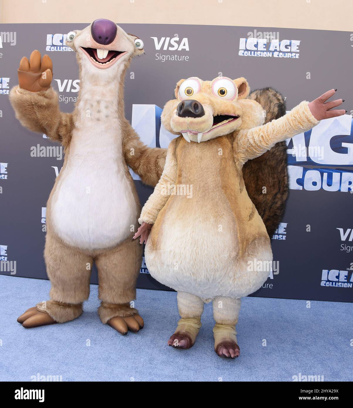 Sid and Scrat attending the 'Ice Age: Collision Course' Friends and Family Screening held at the Zanuck Theatre at 20th Century Fox Stock Photo