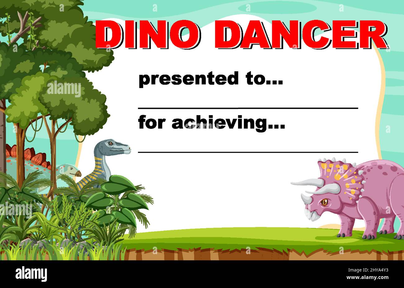 Award template with dinosaurs in background illustration Stock Vector ...