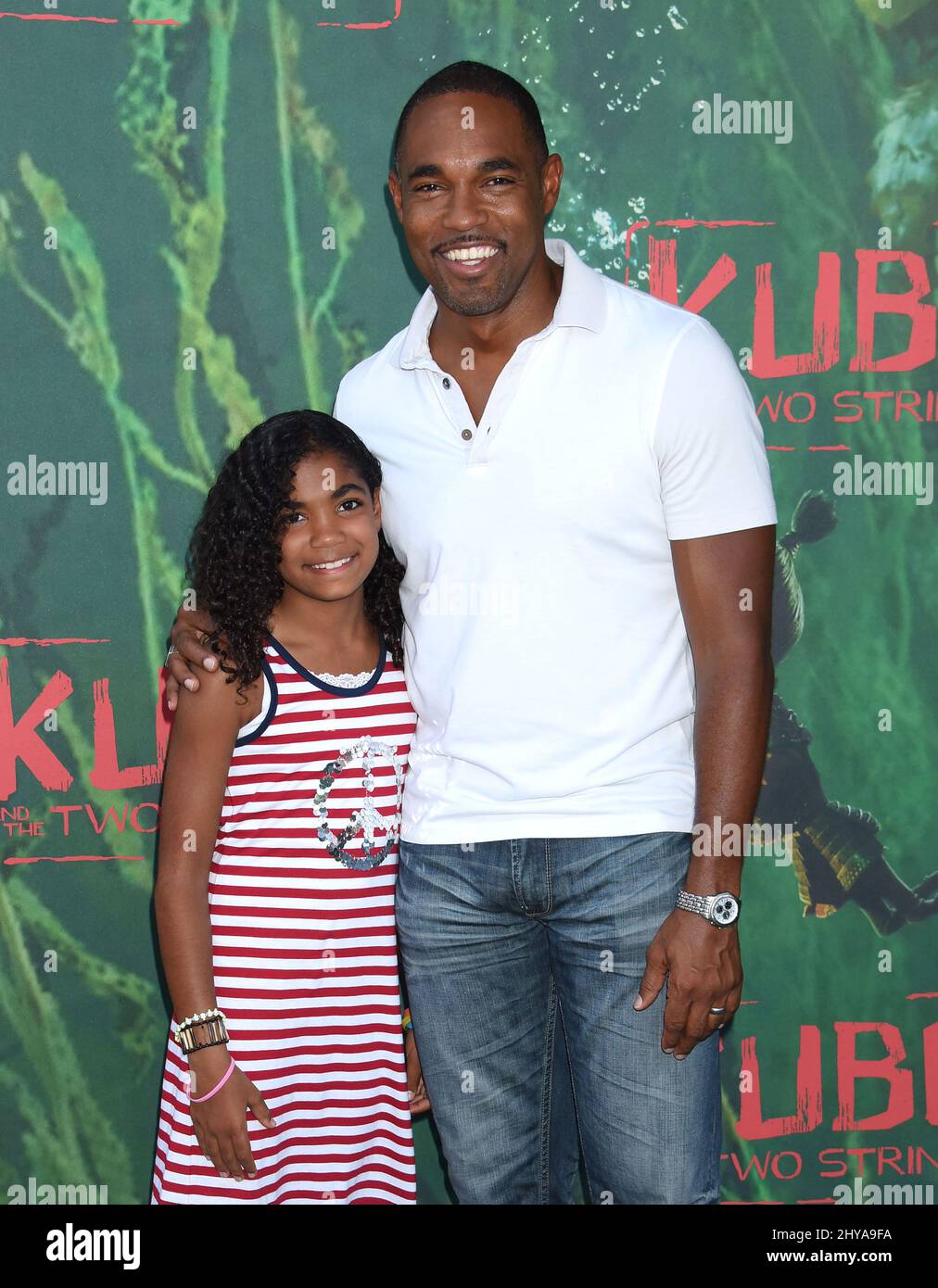 Jason George attending the Art Parkinson and Movania Parkinson 'Kubo And The Two Strings' World Premiere held at AMC Universal City Walk in Los Angeles, USA. Stock Photo