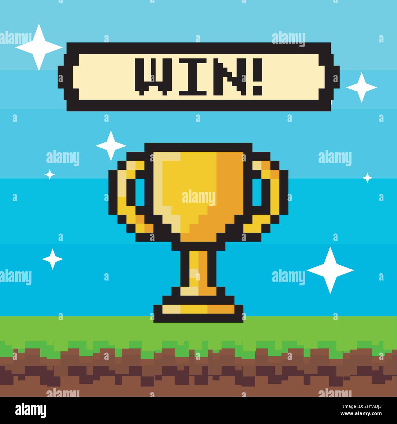 pixelated trophy card Stock Vector Image & Art - Alamy
