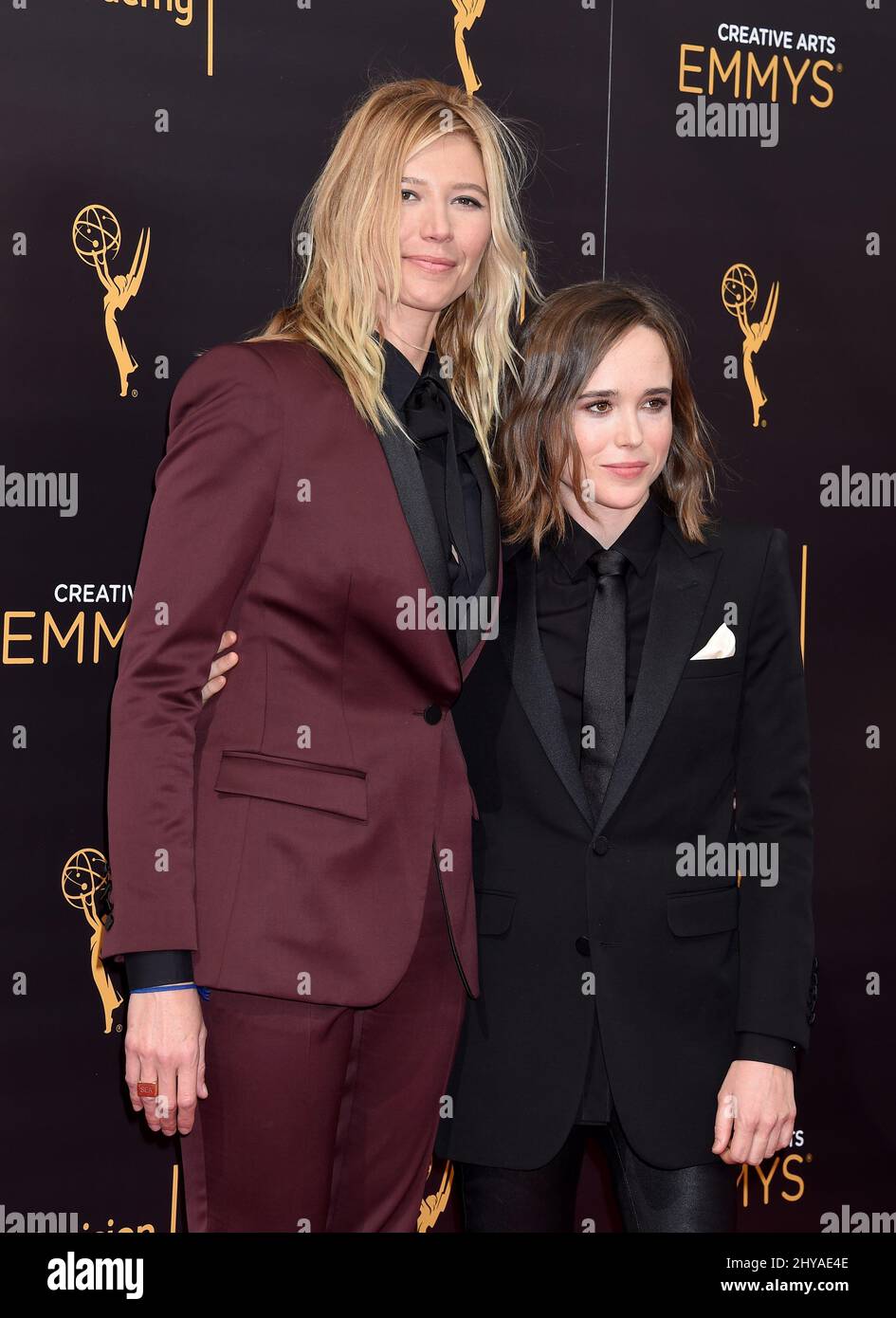 Ellen Page and Samantha Thomas 2016 Creative Arts Emmy Awards held at the Microsoft Theatre L.A. LIVE Stock Photo