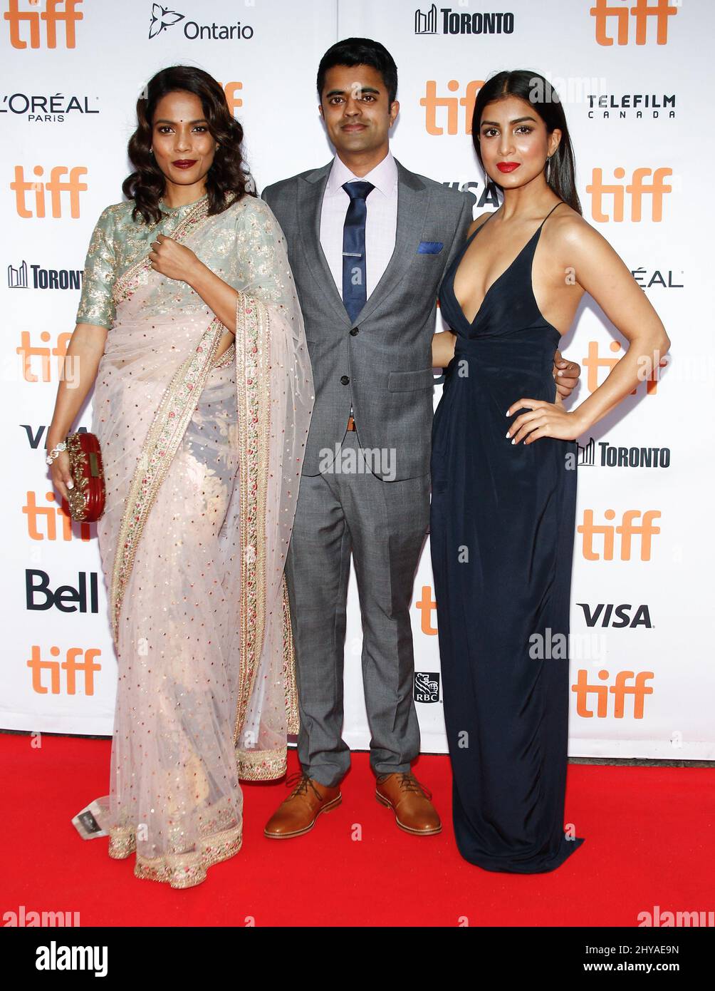 Priyanka Bose, Divian Ladwa and actress Pallavi Sharda 'Lion' Premiere at the 2016 Toronto International Film Festival held at the Princess of Wales Theatre Stock Photo