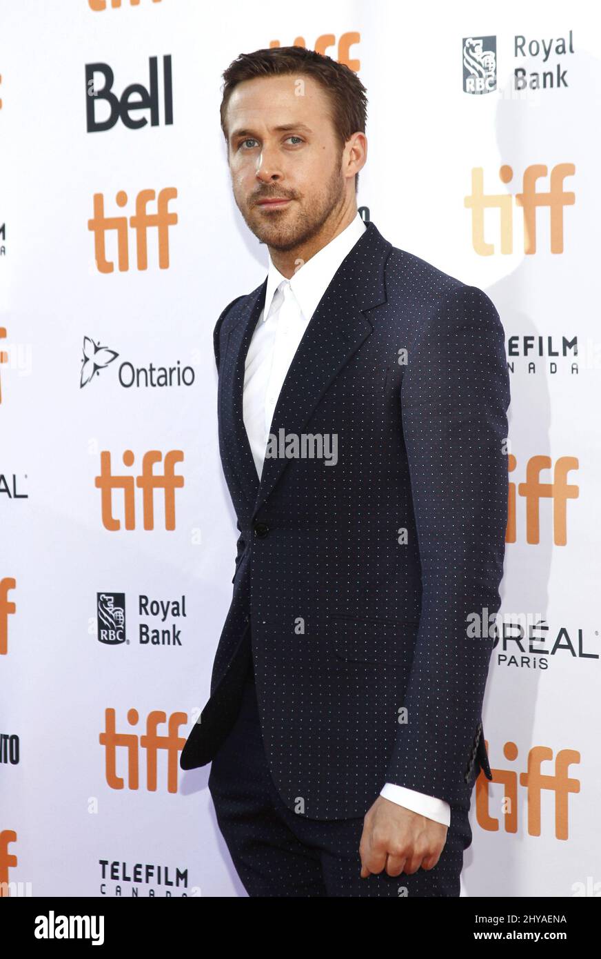 Ryan Gosling attending the 'La La Land' Premiere at the 2016 Toronto International Film Festival held at the Princess of Wales Theatre, Canada. Stock Photo