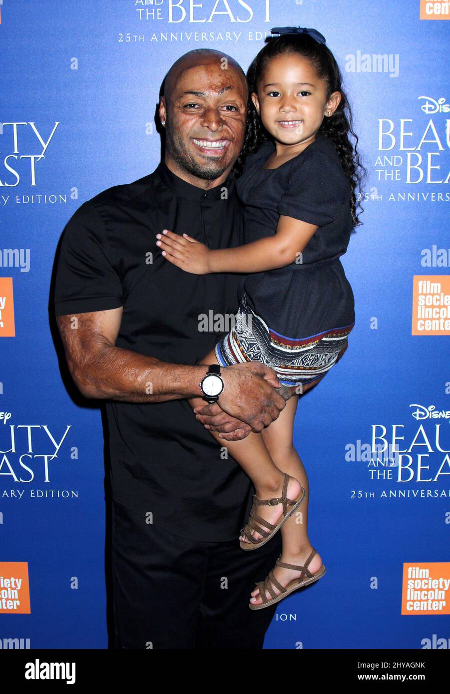 J.R. Martinez and daughter Lauryn Anabelle Martinez arriving for the
