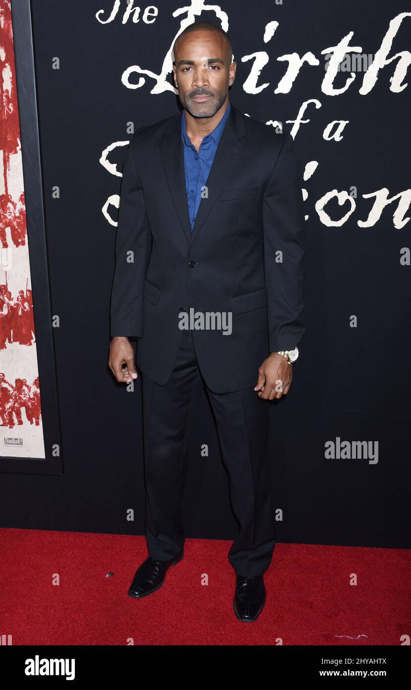 Donnell Turner poses at the premiere of the film "The Birth of a Nation