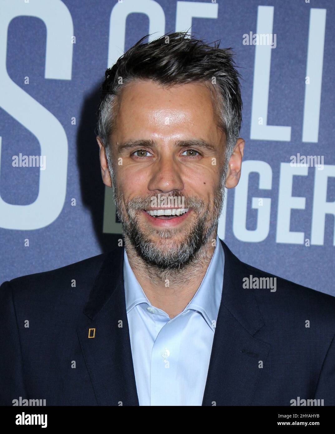 Richard Bacon attend the premiere of National Geographic Channel's, 'Years of Living Dangerously', at the American Museum of Natural History on Wednesday, Sept. 21, 2016, in New York. Stock Photo