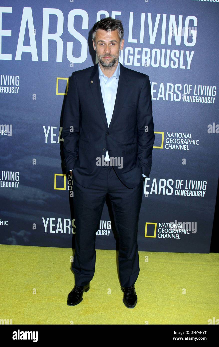 Richard Bacon attend the premiere of National Geographic Channel's, 'Years of Living Dangerously', at the American Museum of Natural History on Wednesday, Sept. 21, 2016, in New York. Stock Photo