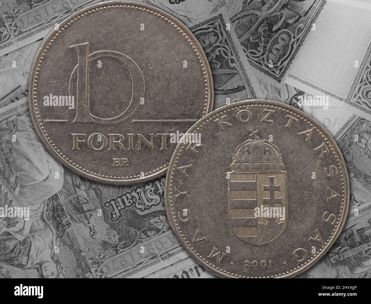 Many hungarian forint coins hi-res stock photography and images - Alamy