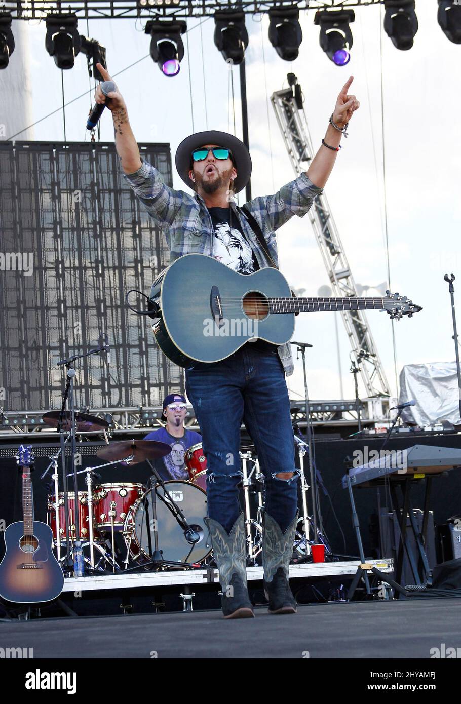 Preston Brust of LoCash performing during the Route 91 Harvest Country