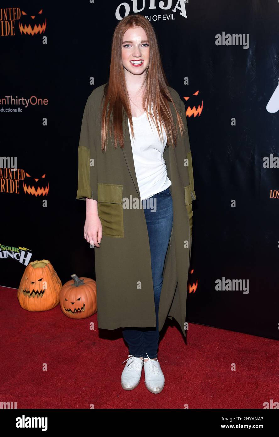 Annalise Basso attending the 8th Annual Haunted Hayride held at the Griffith Park Old Zoo in Los Angeles, California. Stock Photo