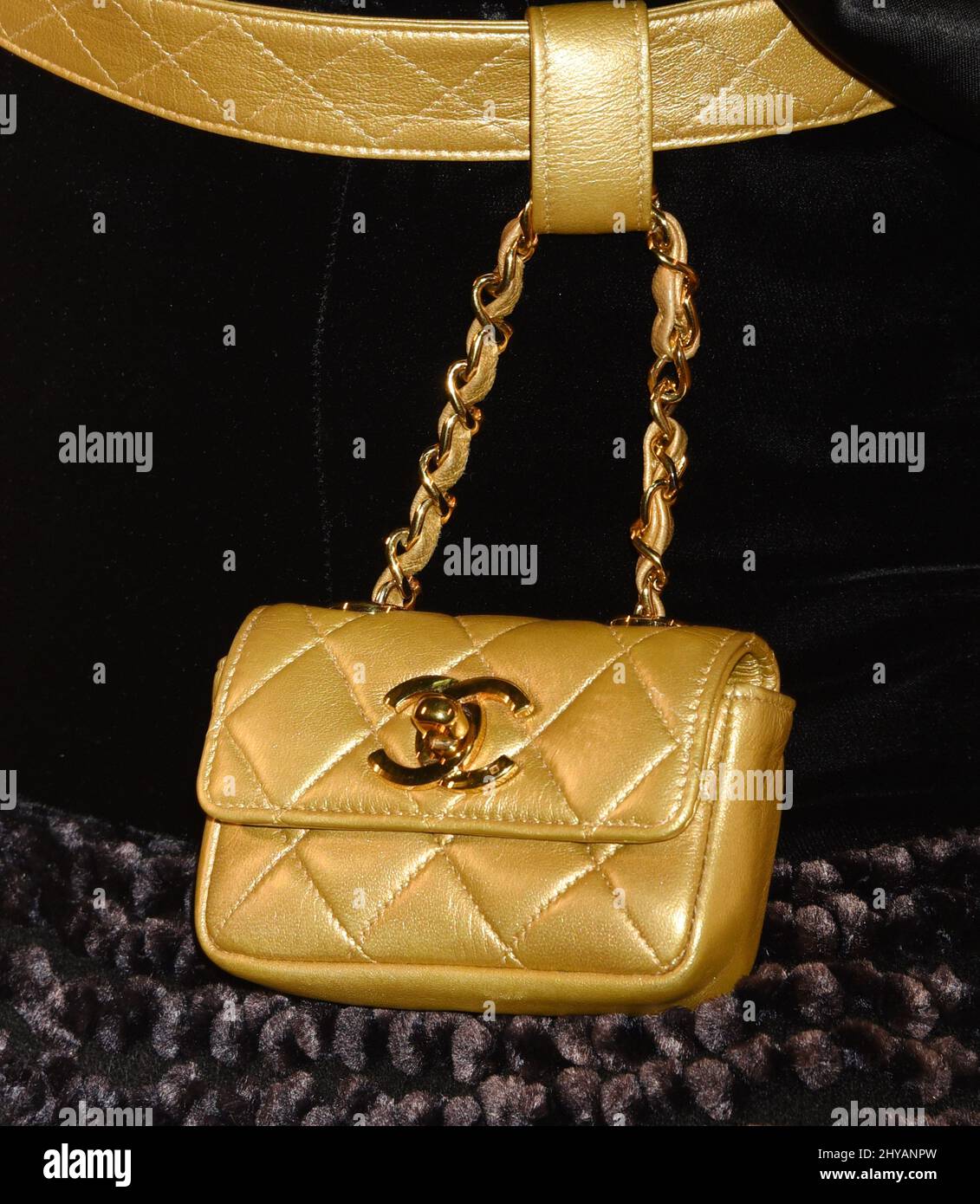 Chanel Gold Half Flap Micro Bag