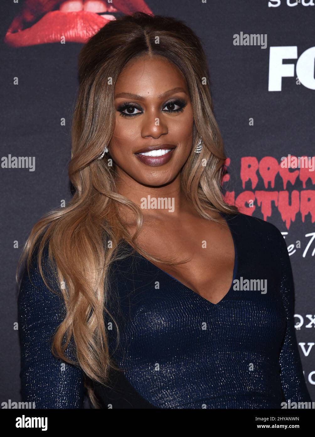 Laverne Cox attending the Rocky Horror Picture Show: Let's Do The Time Warp Again Premiere held at The Roxy, in Los Angeles, California. Stock Photo