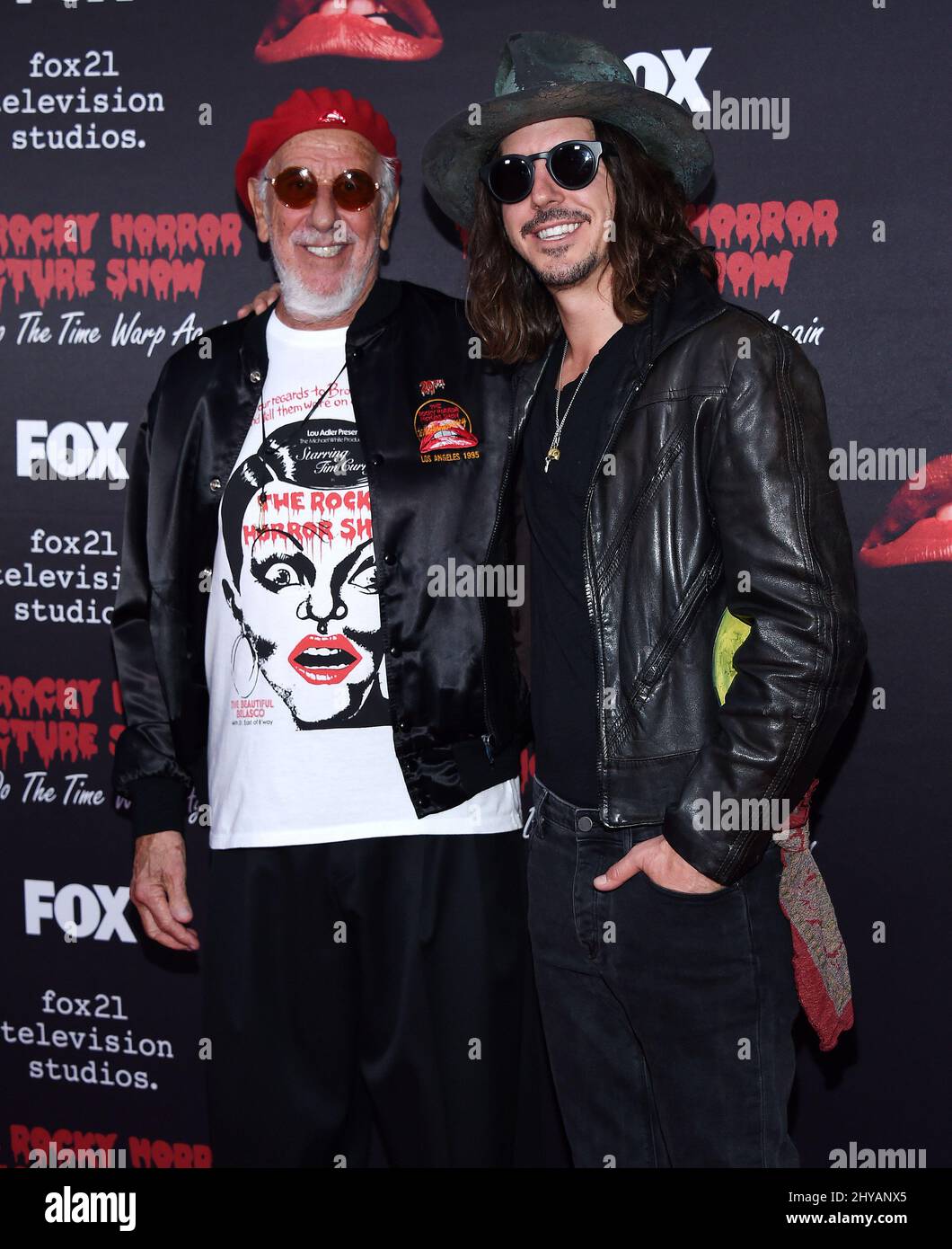 Lou Adler and Cisco Adler attending the Rocky Horror Picture Show: Let's Do The Time Warp Again Premiere held at The Roxy, in Los Angeles, California. Stock Photo