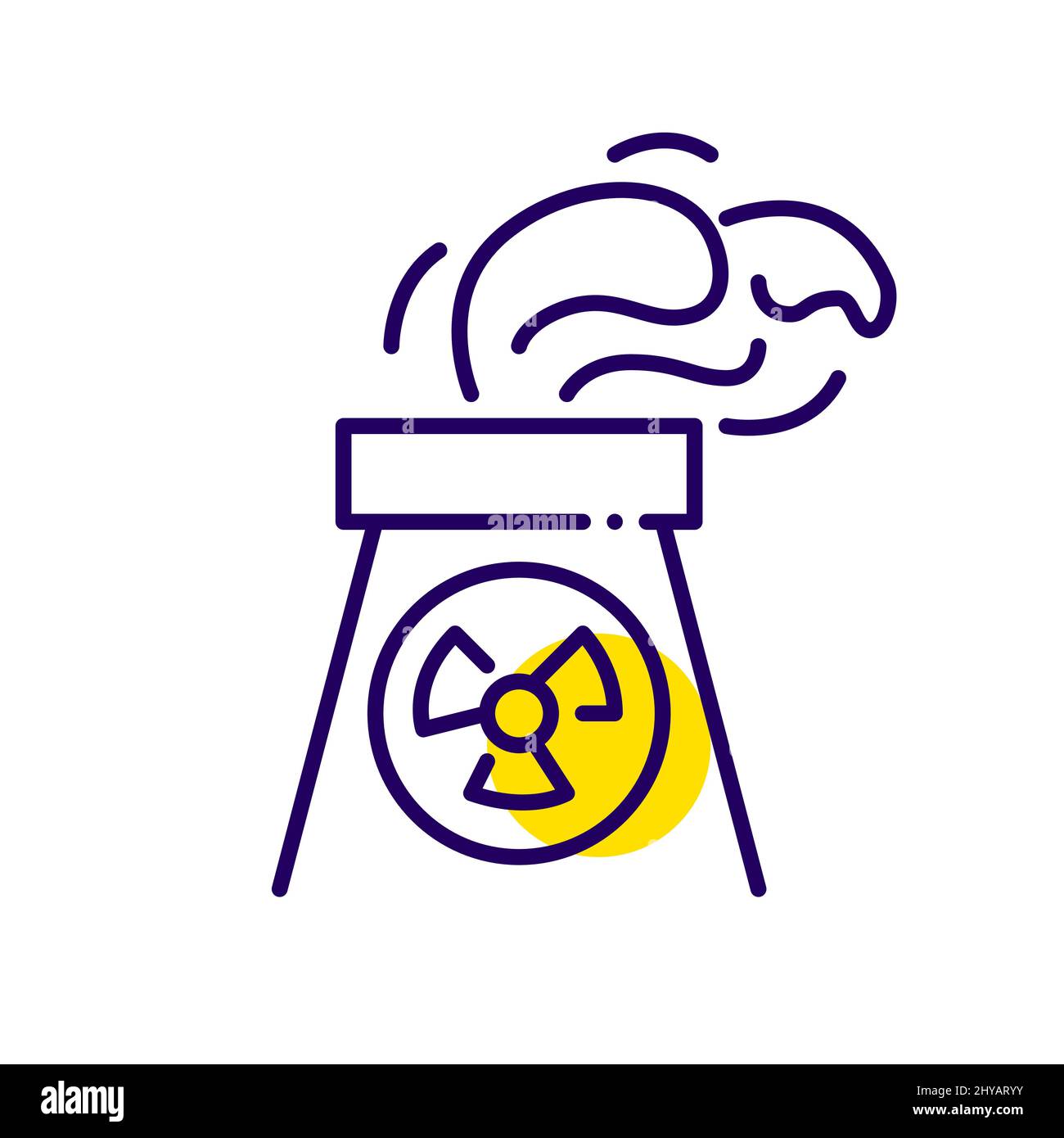 Nuclear power plant. Sustainable eco friendly energy generation. Pixel