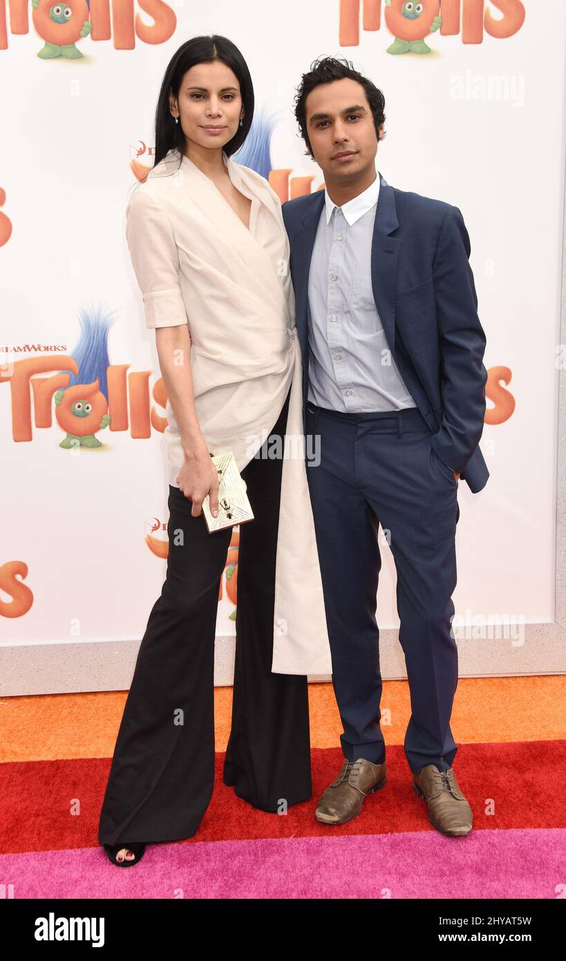 Kunal Nayyar and Neha Kapur attending the Los Angeles premiere of