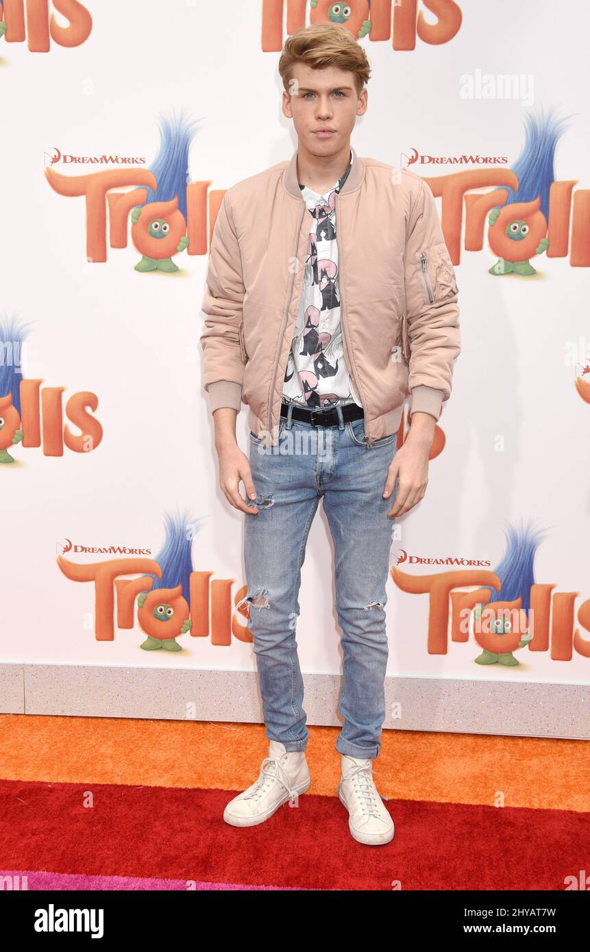 Aidan Alexander attending the Los Angeles premiere of Trolls Stock Photo