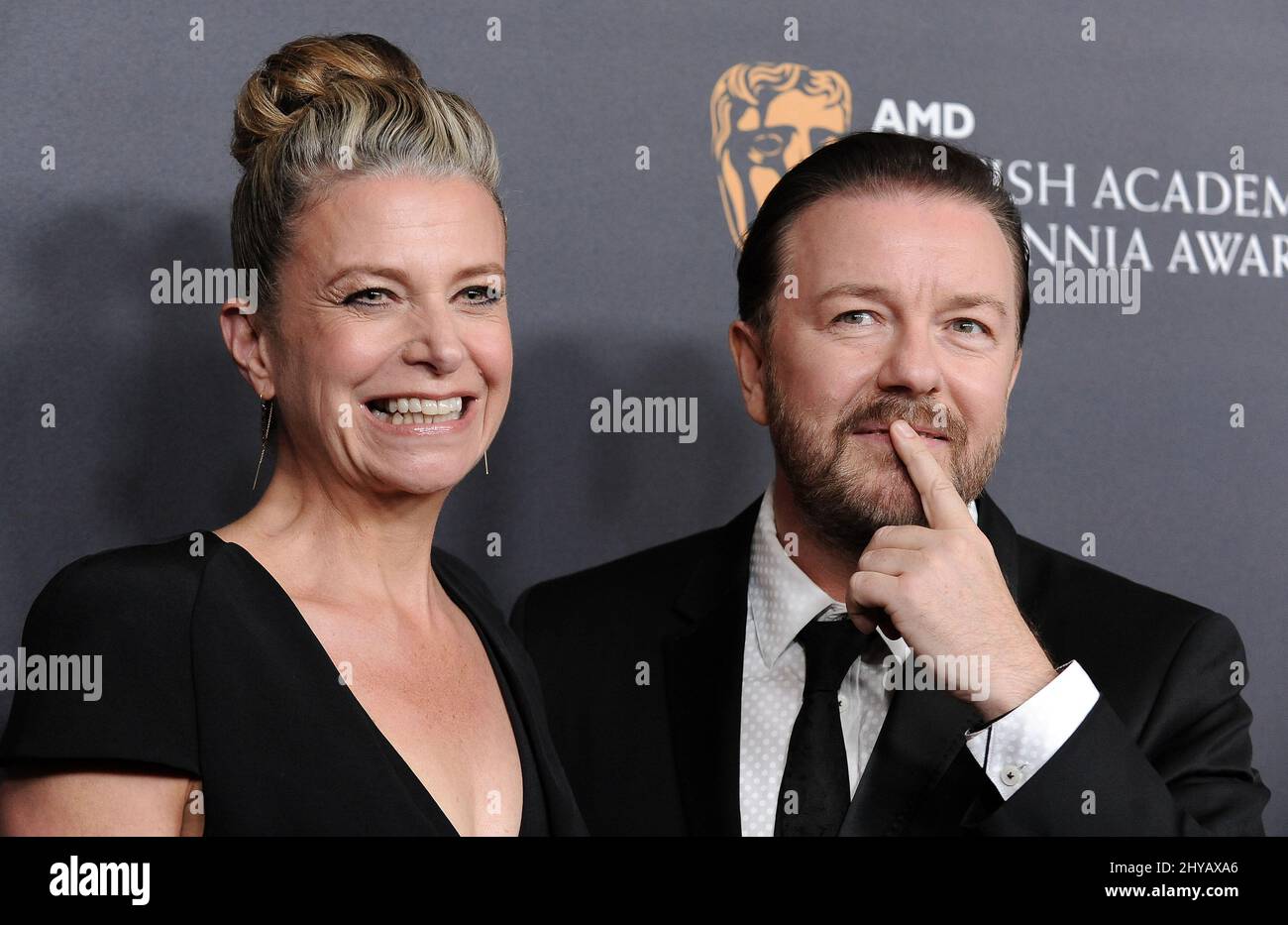 Ricky Gervais and Jane Fallon attending The British Academy Britannia